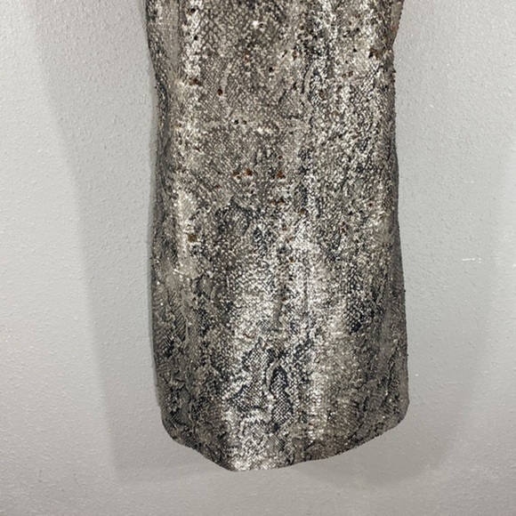 NWT Cupcakes and Cashmere sequin snake gold reversible tank slip dress mediumBB9 - Picture 6 of 14